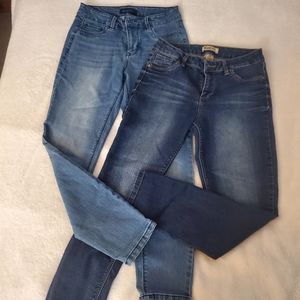 Two pairs of Blue Spice cropped skinny jeans.